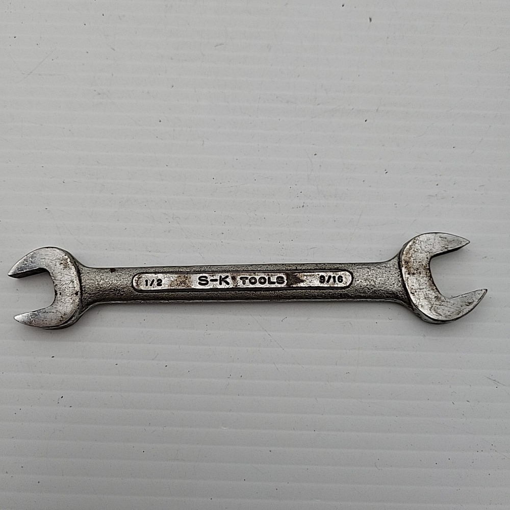Vintage S-k SK  0-1618 1/2 x 9/16 Double Open Ended Wrench Made in USA